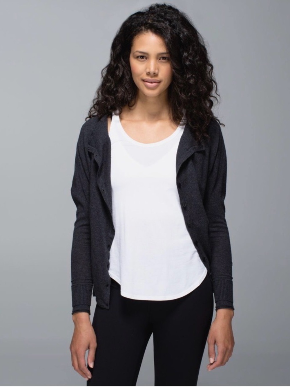 Lululemon After Class Cardigan
Heathered Black / Heathered White